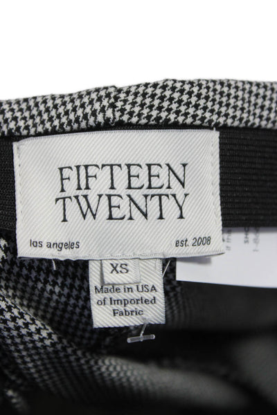 Fifteen Twenty Women Dress Pants Black Check Viscose Pull On Size XS