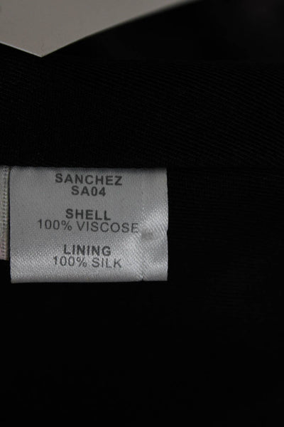 Angel Sanchez Women Sheath Black Viscose Sq Neck Sleeveless Short Size 6