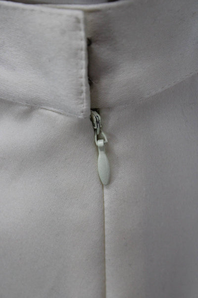 Neiman Marcus Womens Ivory Long Straight Pencil Skirt Polyester Zip Size 4