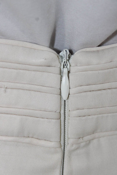 Oscar The Collection Women Beige Acetate Straight Pencil Long Skirt Size 12