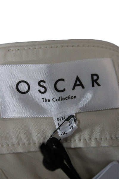 Oscar The Collection Women Beige Acetate Straight Pencil Long Skirt Size 12