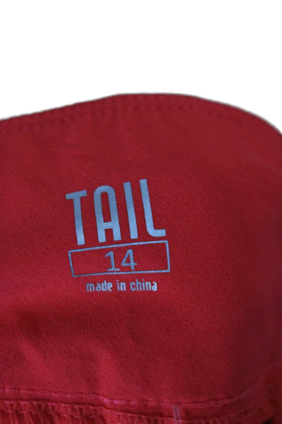 Tail Womens Bermuda Shorts Red Polyester Zip Solid Tall Size 14