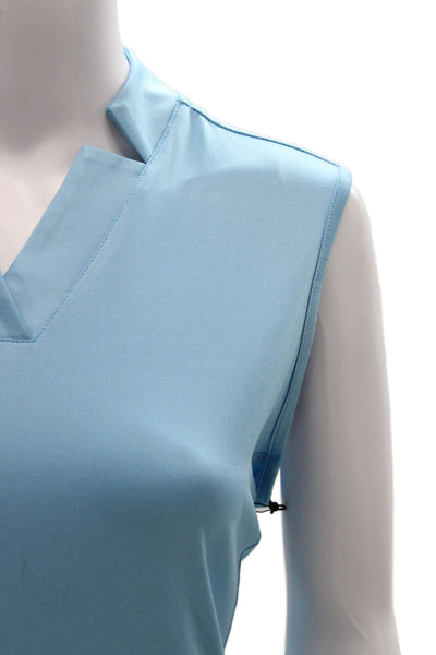 Tail Women Basic Collared Sleeveless Polo Top Blue Polyester Size XL