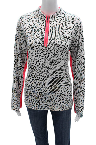 Tail Womens White Geometric Mock Neck Zip Pullover Casual Size XL Tall