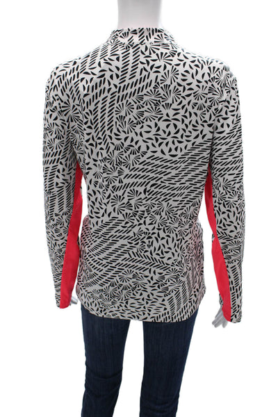 Tail Womens White Geometric Mock Neck Zip Pullover Casual Size XL Tall