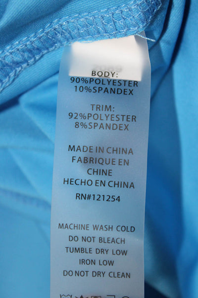 JoFit Women Sleeveless Collared Basic Polo Top Blue Zip Polyester Size XL