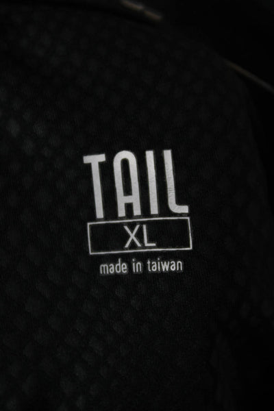 Tail Women Bomber Jacket Black Geometric Zip Long Sleeve Size XL