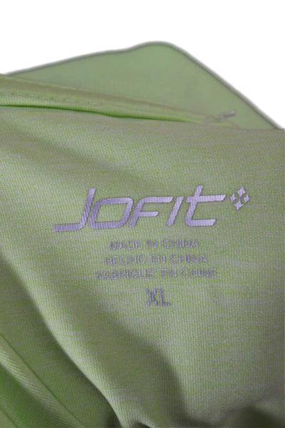 JoFit Women Sleeveless Collared Polo Top Green Polyester Solid Size XL