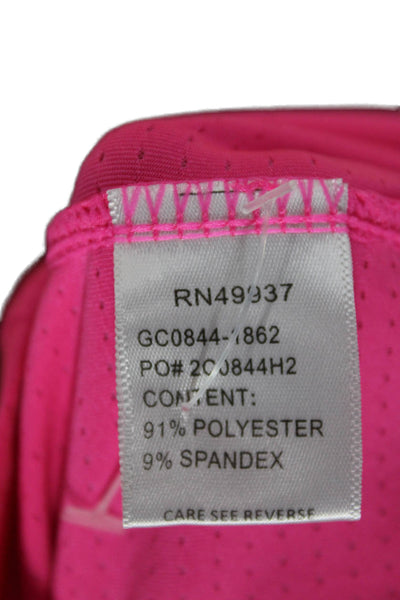 Tail Womens Pink Basic Polo Collared Polyester Zip 3/4 Sleeve Size XL