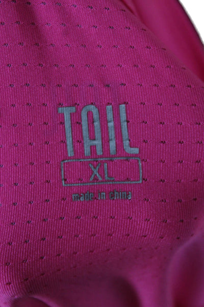 Tail Womens Pink Basic Polo Collared Polyester Zip 3/4 Sleeve Size XL
