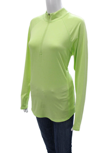 JoFit Womens Pullover Mock Neck Long Sleeve Zip Polyester Blend Green Size XL