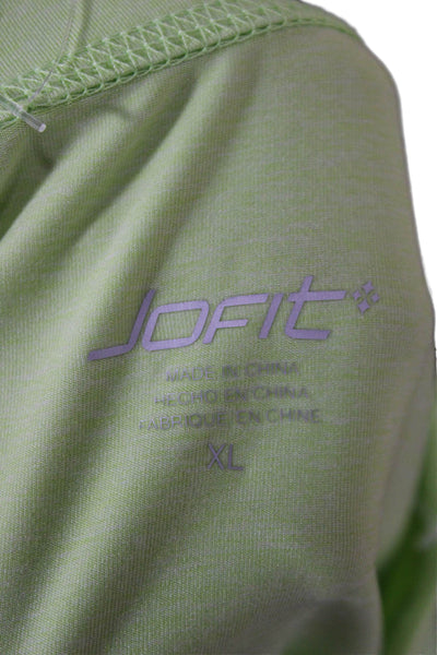 JoFit Womens Pullover Mock Neck Long Sleeve Zip Polyester Blend Green Size XL
