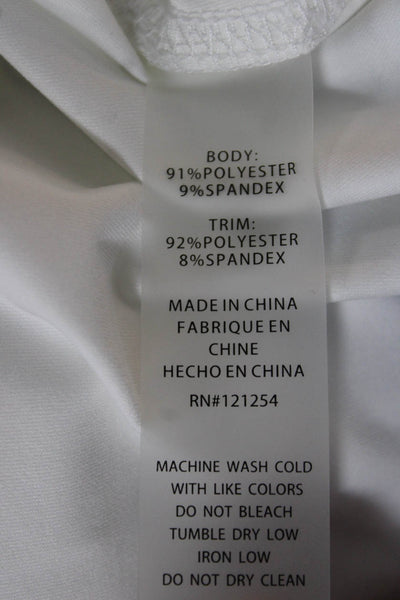 JoFit Women Basic Mock Neck Sleeveless Tank White Polyester Zip Size XL