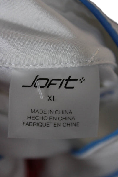 JoFit Women Basic Mock Neck Sleeveless Tank White Polyester Zip Size XL