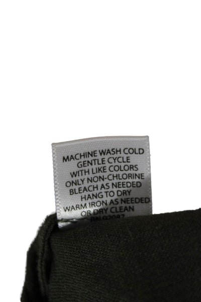Saks Fifth Avenue Womens Military Jacket Linen Green Button Long Sleeve Size L
