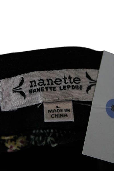 Nanette Nanette Lepore Women Ankle Pants Black Rayon Pull On Size L