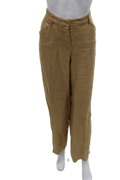 Piazza Sempione Women Beige Viscose Dress Pants Zip Inseam 30 Size 48