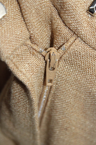 Piazza Sempione Women Beige Viscose Dress Pants Zip Inseam 30 Size 48