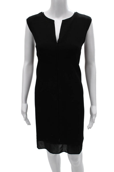 Carmen Carmen Marc Valvo Women Shift Dress Black V-Neck Sleeveless Size L