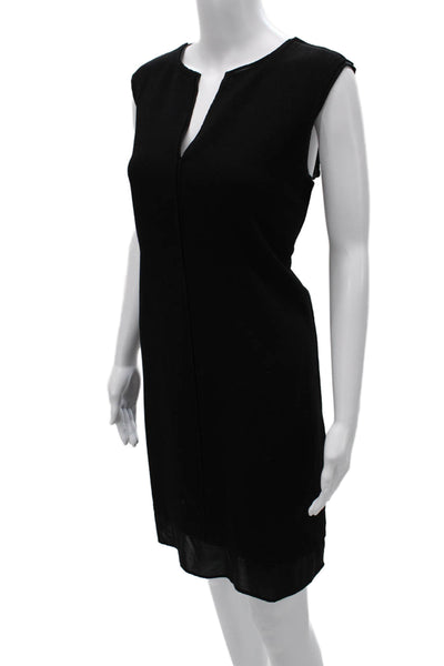 Carmen Carmen Marc Valvo Women Shift Dress Black V-Neck Sleeveless Size L