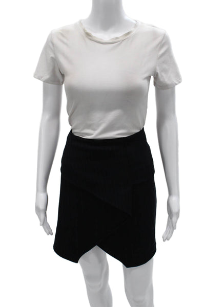 Joie Womens Wrap Skirt Black Zip Polyester Short Size 6