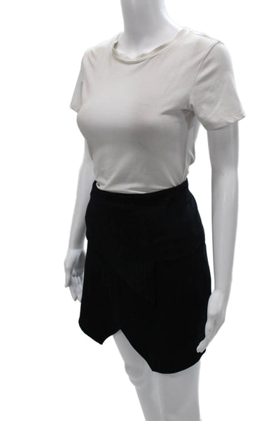 Joie Womens Wrap Skirt Black Zip Polyester Short Size 6
