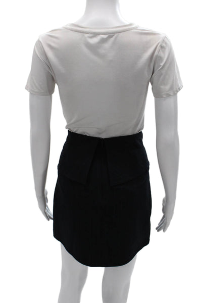 Joie Womens Wrap Skirt Black Zip Polyester Short Size 6