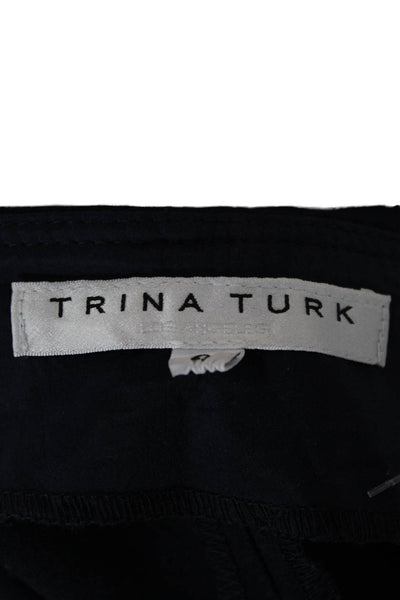 Trina Turk Womens Blue Dress Pants Zip Polyester Size 4