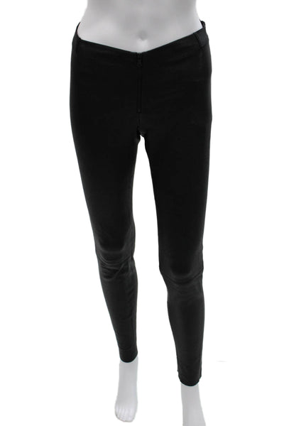 Alice + Olivia Women Lamb Leather Leggings Black Size 2