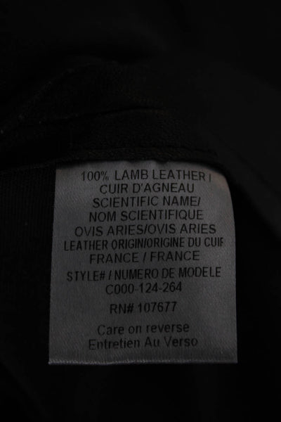 Alice + Olivia Women Lamb Leather Leggings Black Size 2
