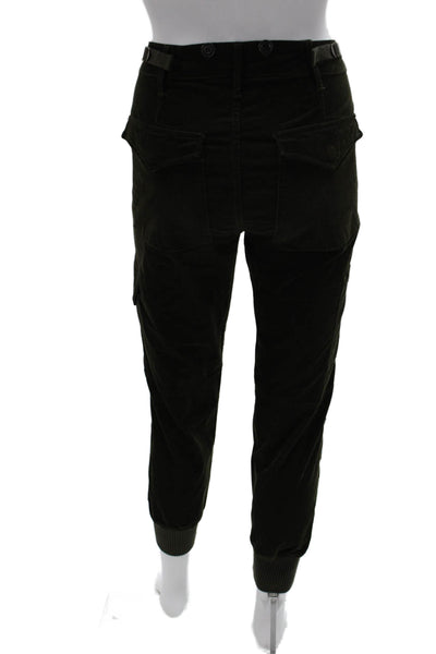 Vince Womens Green Cotton Jogger Pants Button Closure Size 0