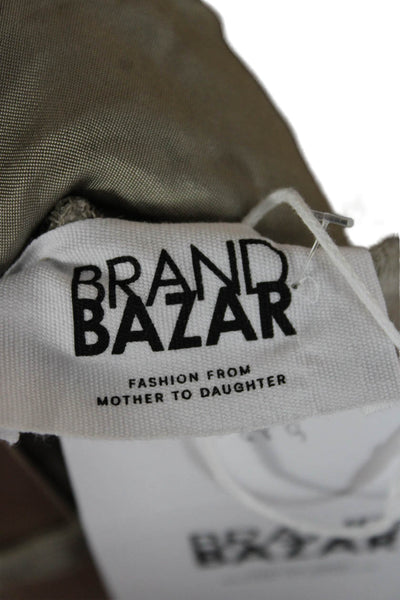 Brand Bazar Womens Ankle Pants Beige Viscose Zip Solid Spring Size 28
