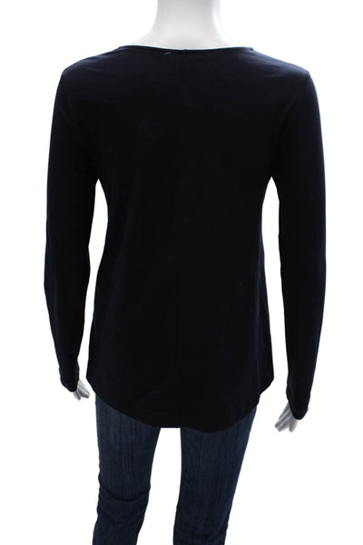 COS Womens Basic Long Sleeve T-Shirt Blue Round Neck 91% Cotton Size XS