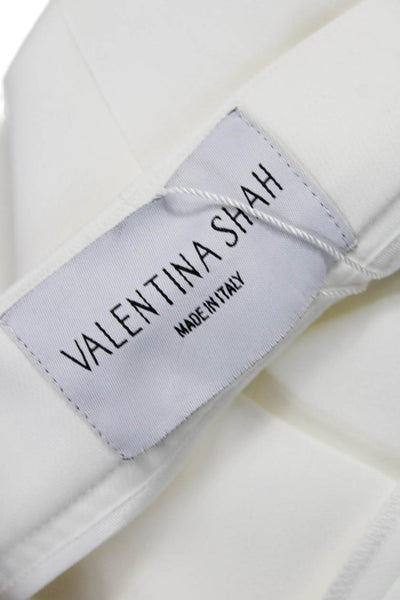 Valentina Shah Women Dress Pants White Polyester Zip 31in Size 6