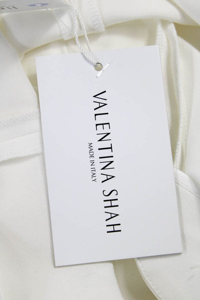 Valentina Shah Women Dress Pants White Polyester Zip 31in Size 6