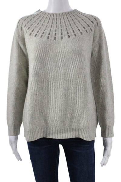 Vince Women Pullover Sweater Gray Viscose Long Sleeve Round Neck Size XS