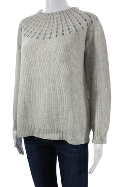 Vince Women Pullover Sweater Gray Viscose Long Sleeve Round Neck Size XS