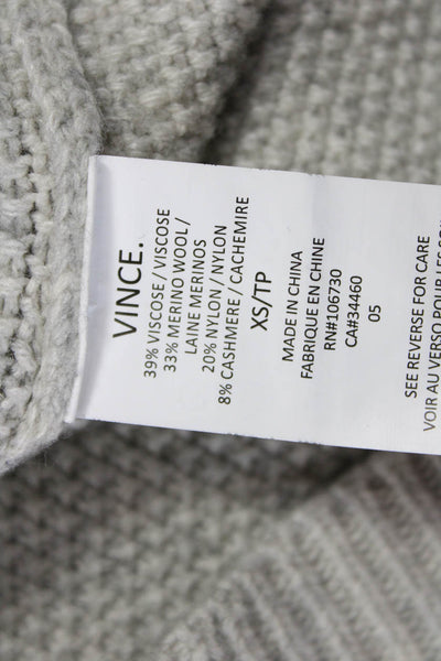 Vince Women Pullover Sweater Gray Viscose Long Sleeve Round Neck Size XS