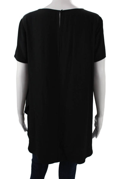 Lafayette 148 New York Womens Tunic Boat Neck Short Sleeve Black Size 8