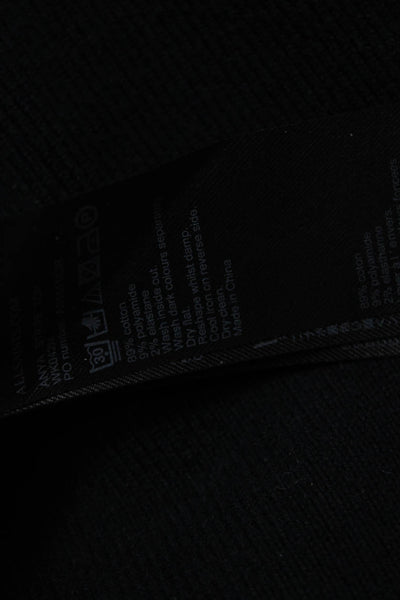 Allsaints Women Basic T-Shirt Black Cotton Round Neck Short Sleeve Size 6