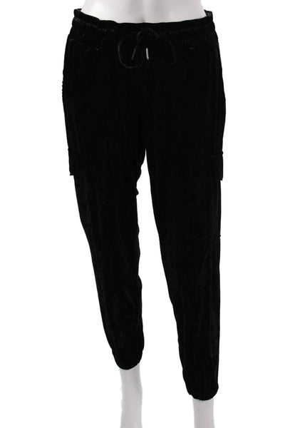 Betsey Johnson Women Black Jogger Pants Drawstring Size S