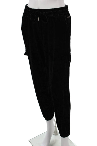 Betsey Johnson Women Black Jogger Pants Drawstring Size S
