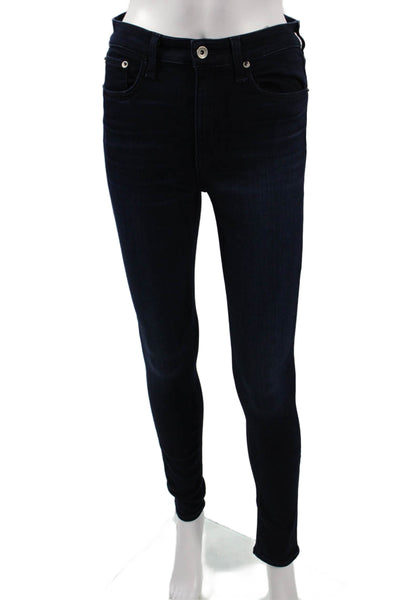Rag & Bone Women Skinny Jeans Blue High Rise Cotton Inseam 30 Size 25