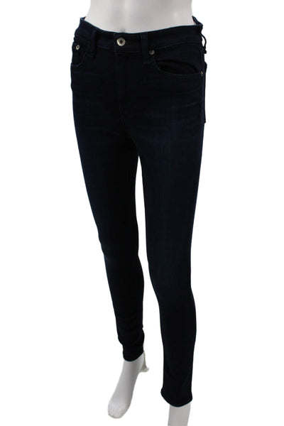 Rag & Bone Women Skinny Jeans Blue High Rise Cotton Inseam 30 Size 25