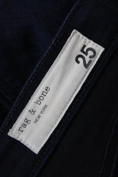 Rag & Bone Women Skinny Jeans Blue High Rise Cotton Inseam 30 Size 25