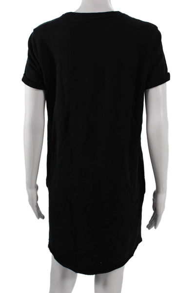 Roots Womens T-Shirt Dress Black Cotton Short Sleeve Pullover Size XS