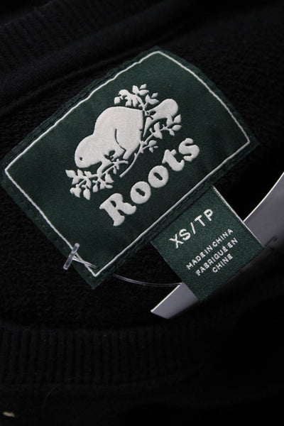 Roots Womens T-Shirt Dress Black Cotton Short Sleeve Pullover Size XS