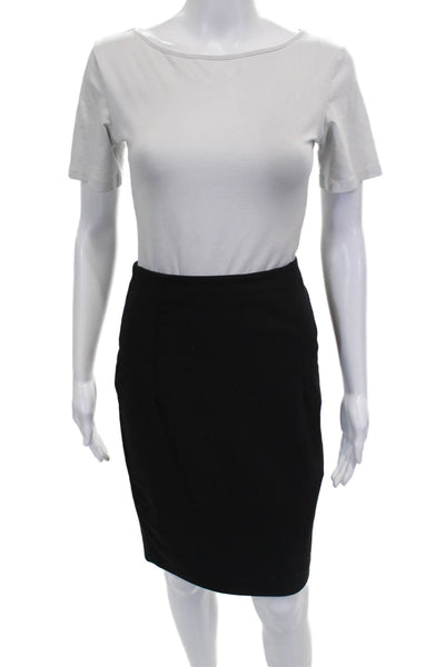 Zara Basic Womens Black Short Pencil Skirt Polyester Zip Size M