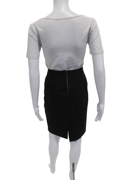Zara Basic Womens Black Short Pencil Skirt Polyester Zip Size M
