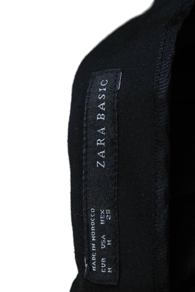 Zara Basic Womens Black Short Pencil Skirt Polyester Zip Size M